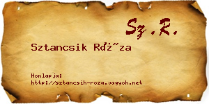 Sztancsik Róza névjegykártya